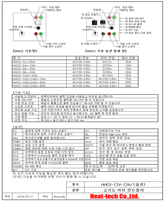 고기능 히터 컨트롤러 HHC2 시리즈의 개요 고기능 히터 컨트롤러 HHC2 시리즈의 개요