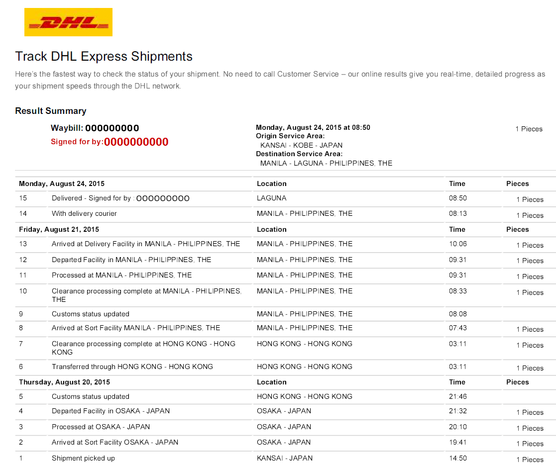 dhl tracki ng