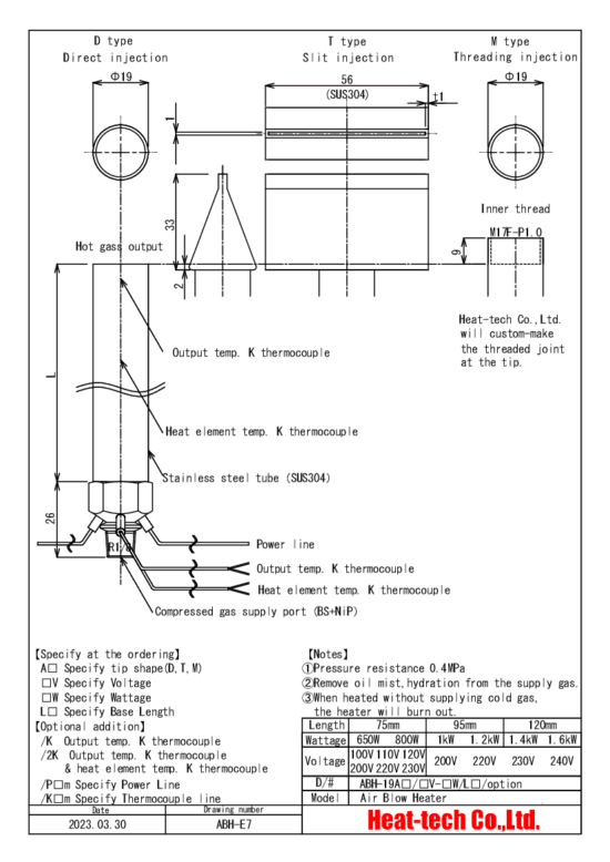 《 Small size Air Blow Heater 》ABH-19A