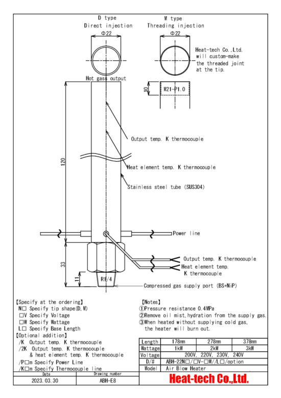 《Robust medium size Air Blow Heater 》ABH-22N