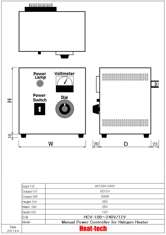Halogen Point Heater Laboratory-kit LKHPH-35CA/f15/12V-110w + HCV