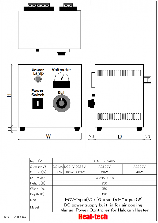 Halogen Point Heater Laboratory-kit LKHPH-120FA/f45/200v-1kw +HCVD