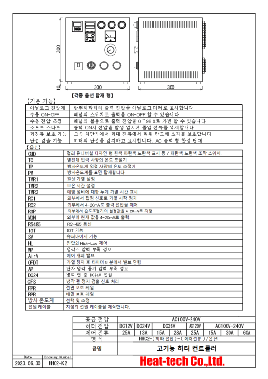 고기능 히터 컨트롤러 HHC2 시리즈의 개요