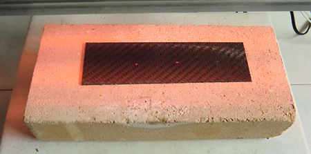Heating of carbon fiber sheet