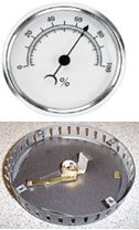 The inside of a bimetal type hygrometer The inside of a bimetal type hygrometer