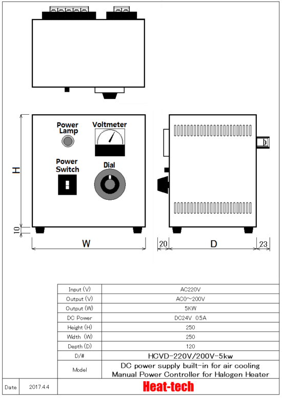 Halogen Line Heater Laboratory-kit LKHLH-35A/f∞/200v-1kw +HCVD