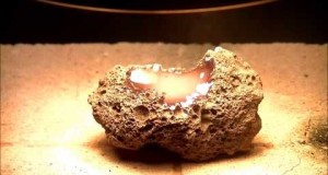 Heating, melting and vitrification of rocks series 12 - Lava stone