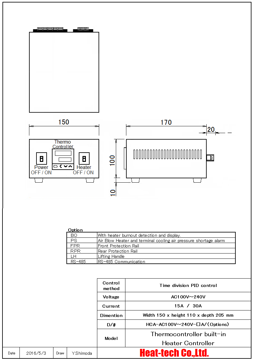 Thermocontroller built-in heater controller