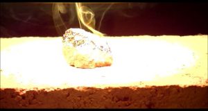 Heating, melting and vitrification of rocks series 16 - Burunaito