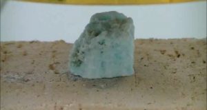 Heating, melting and vitrification of rocks series 29 - Blue Aragonite