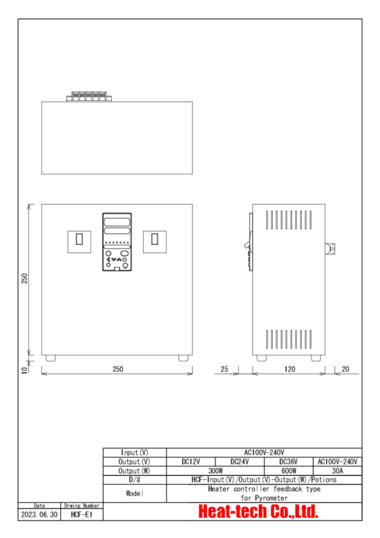 Heater controller feedback type for Pyrometer ( Rradiation thermometer ) HCF series