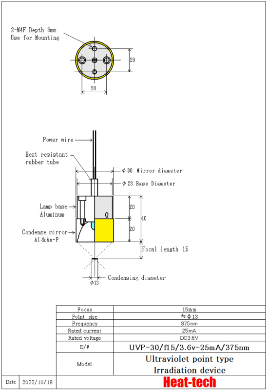 Ultraviolet point type irradiation device Laboratory-kit LKUVP-30 + UVPC