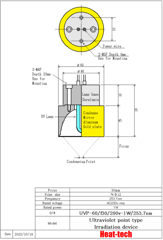 Ultraviolet point type irradiation device Laboratory-kit LKUVP-60 + UVPC