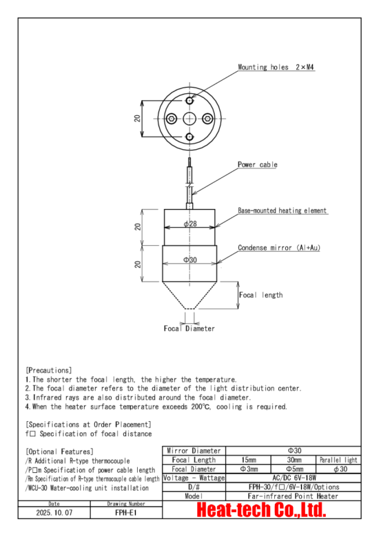 6.External dimensions of FPH-30 6.External dimensions of FPH-30